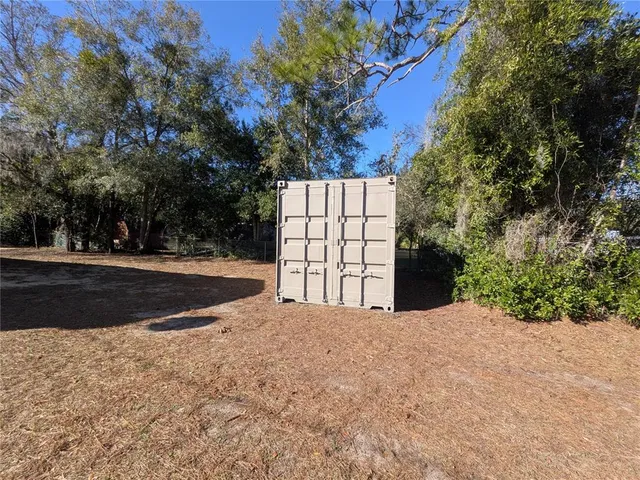 a view of backyard and tree