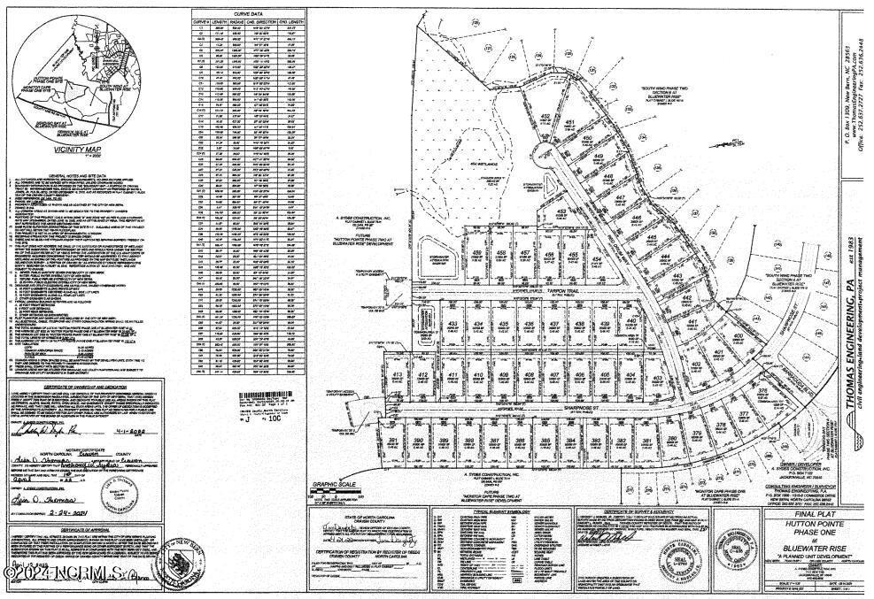 3000 Sharpnose Street New Bern, NC 28562 - Photo 49 of 51 Recorded Site Plan Hutton Pointe Phase 1