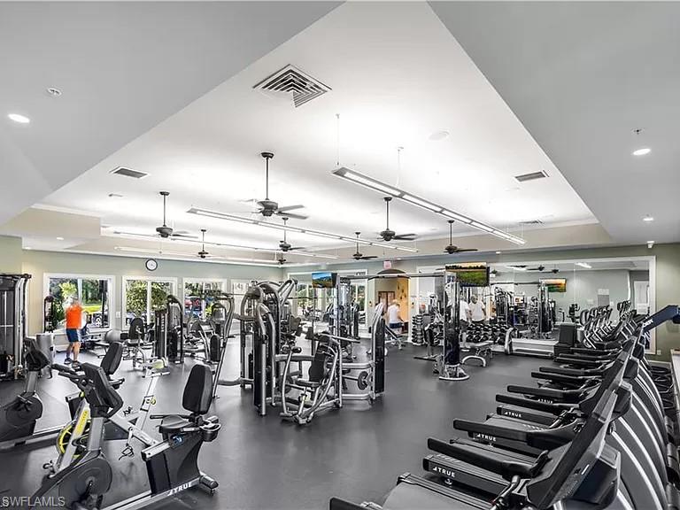 10840 Rutherford Road Fort Myers, FL 33913 - Photo 34 of 35 Exercise room featuring ceiling fan