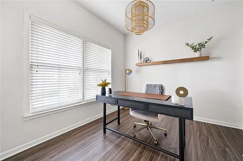 a view of workspace with a window