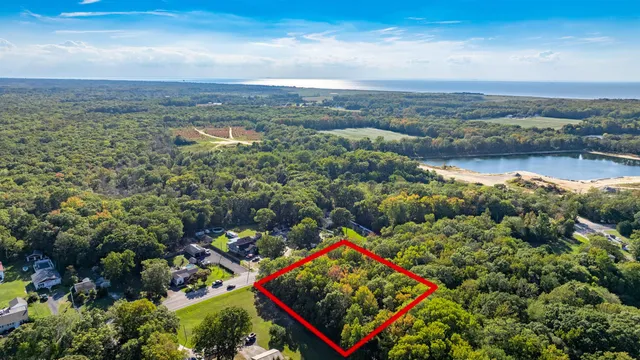 a view of a city with ocean view