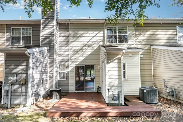 a backyard of a house with seating space