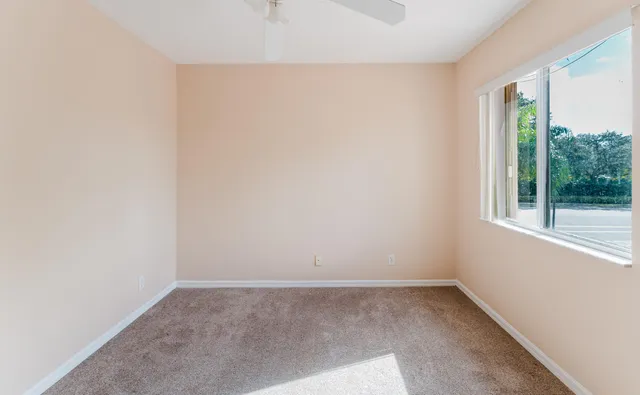 an empty room with closet