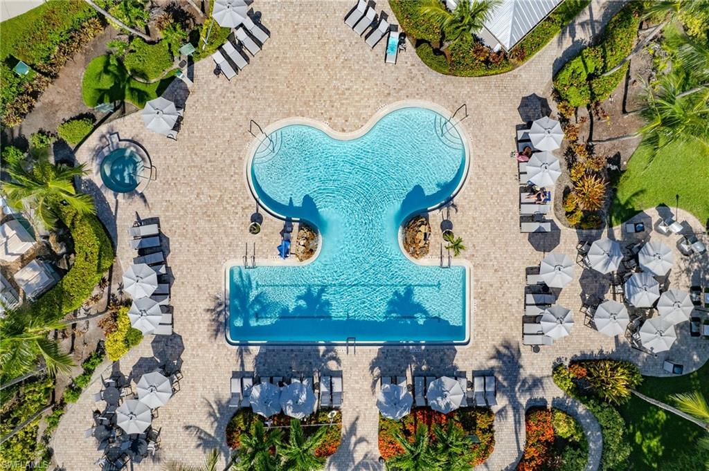 7910 Mahogany Run Lane, Unit 1225 Naples, FL 34113 - Photo 41 of 48 Bird's eye view of a pool area