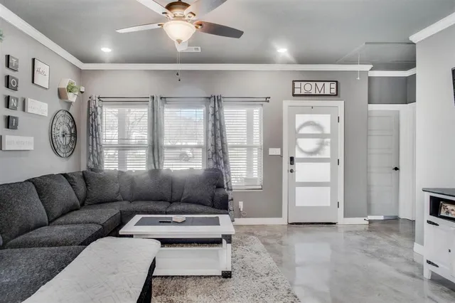 a view of kitchen with stainless steel appliances cabinets and a counter top space