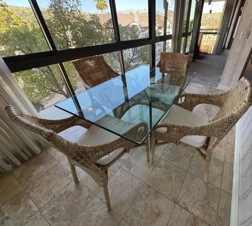 a view of an outdoor space with seating area