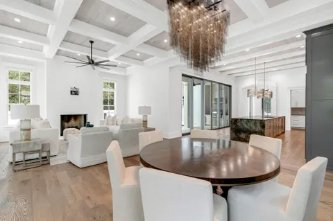 a living room with granite countertop furniture and a large window