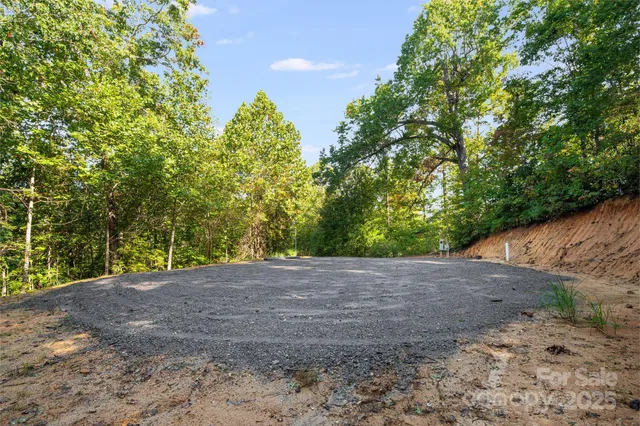 a view of a yard with a tree