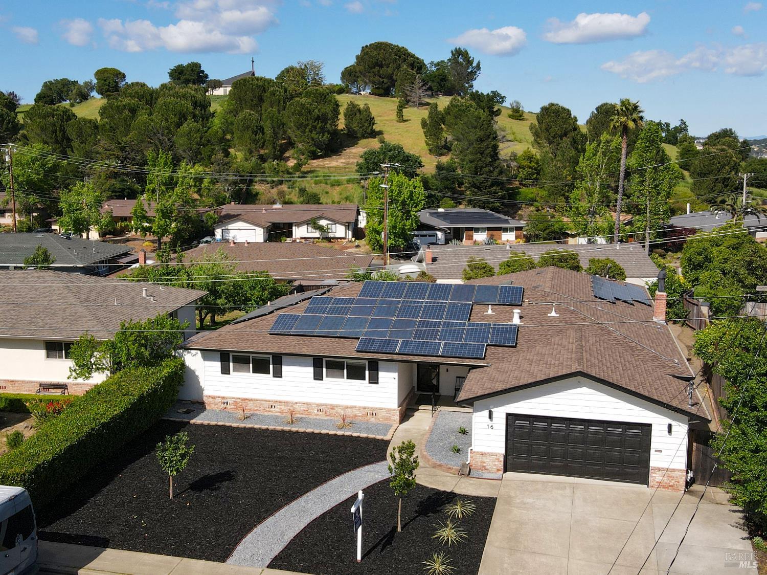 16 Wallace Way San Rafael, CA 94903 - Photo 42 of 44 an aerial view of multiple houses with a yard