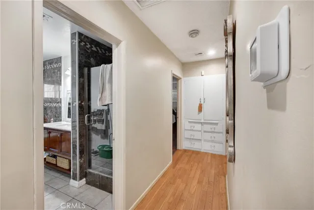 a very nice looking room with a large mirror