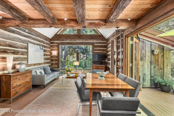 a outdoor space with seating