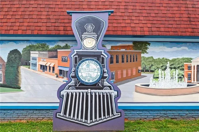 a table and chairs in a patio