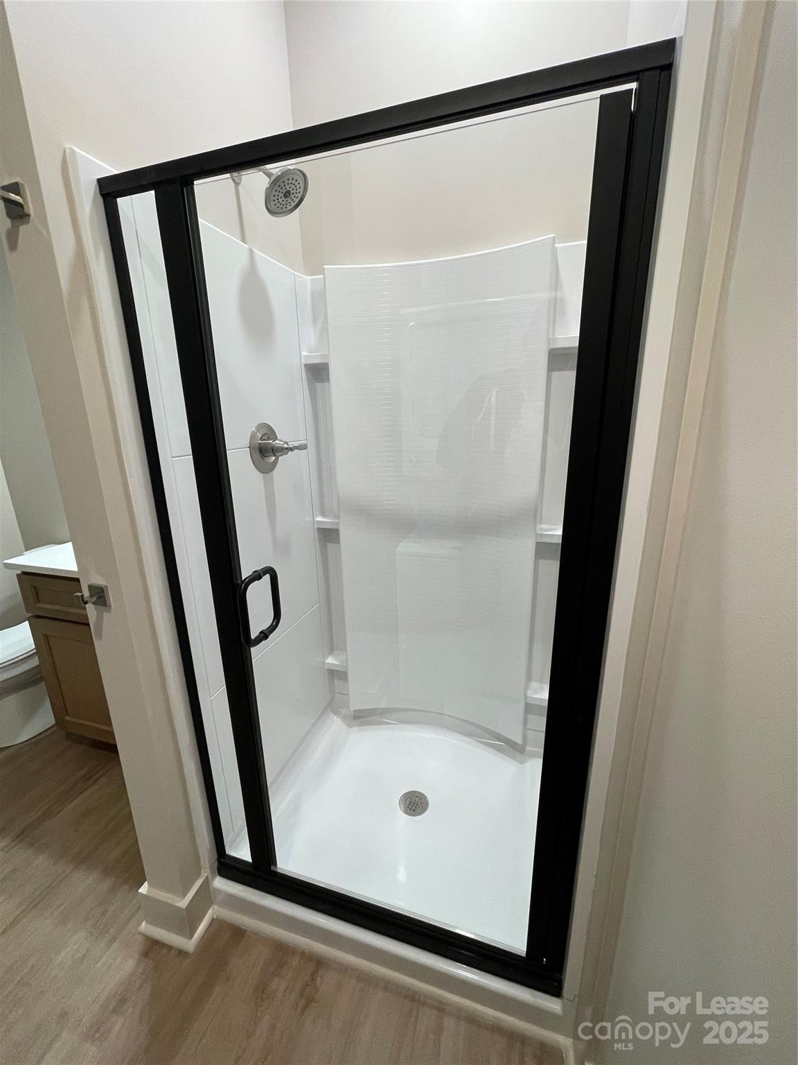 233 West Main Street, Unit A Albemarle, NC 28001 - Photo 9 of 10 a bathroom with a glass door shower and a sink