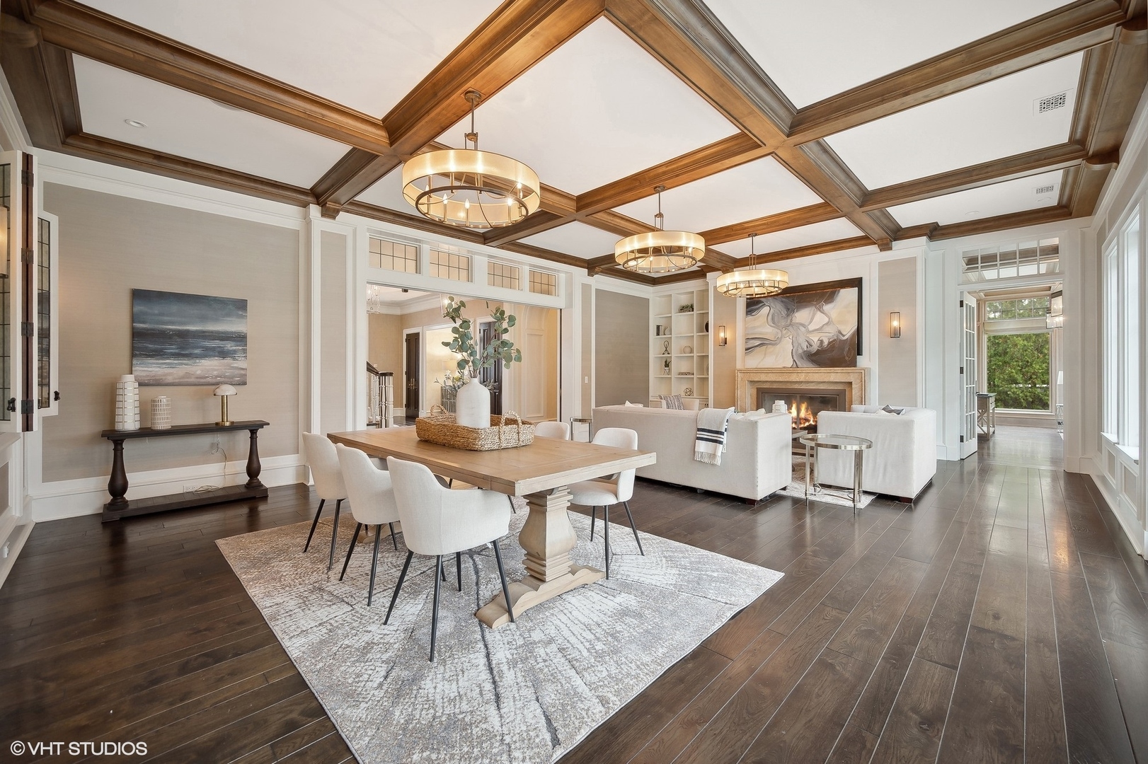 931 Sunset Road Winnetka, IL 60093 - Photo 11 of 42 a dining room with wooden floor and large windows