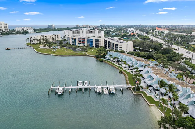 an aerial view of a house with a garden view