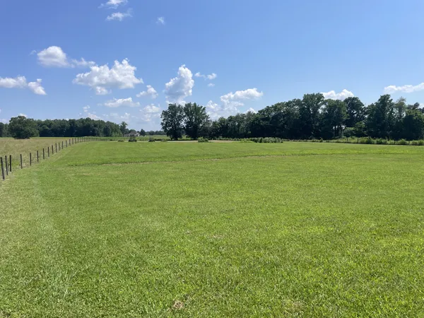 a view of an ocean and a yard