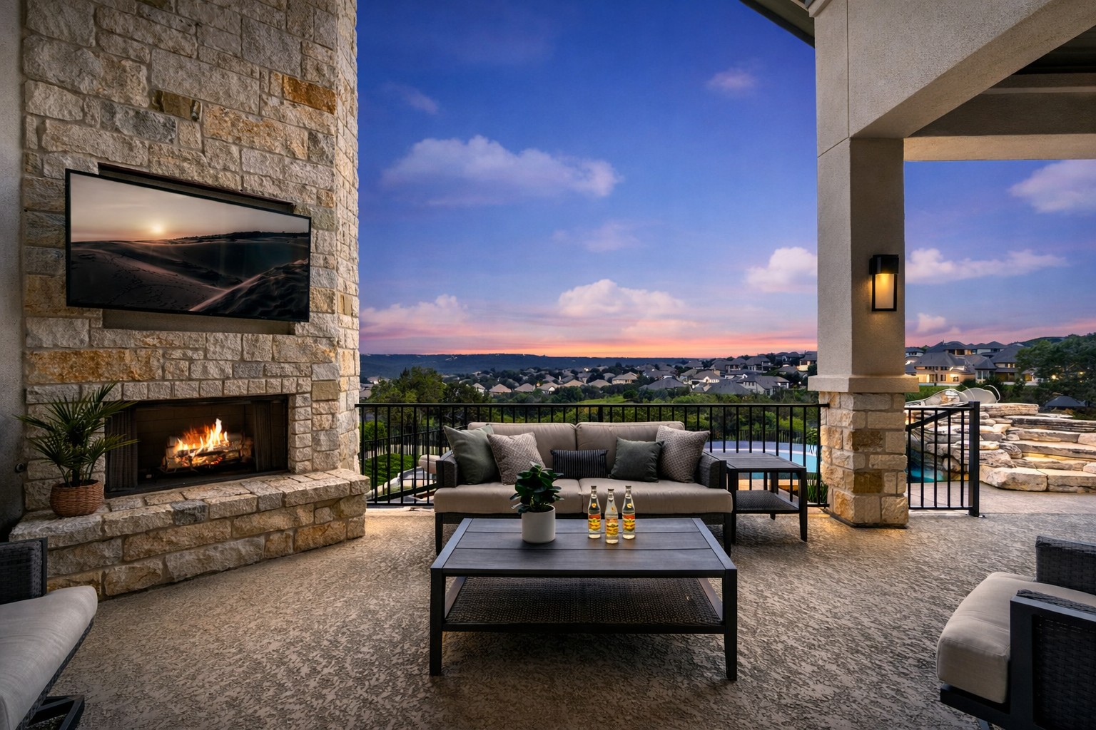 2033 Portobello Road Leander, TX 78641 - Photo 2 of 39 Relax and enjoy jaw-dropping views from your private hilltop patio. *Photo has been AI enhanced*