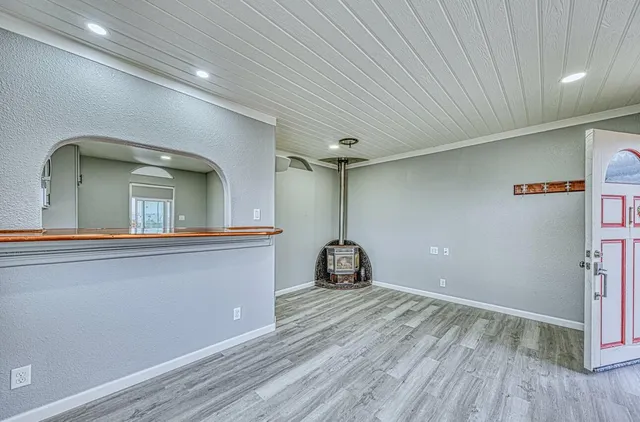 an empty room with windows