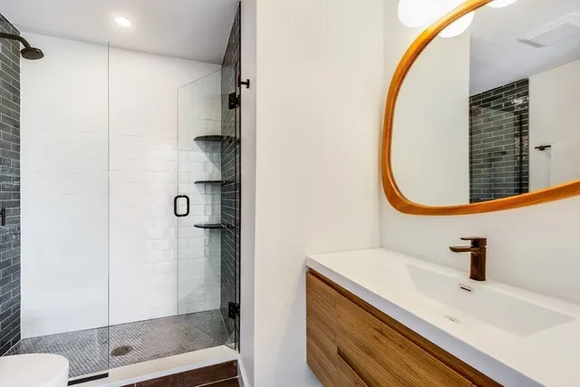 wooden floor and white cabinet