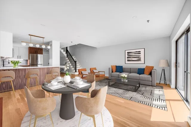 a view of livingroom with hardwood floor and hallway
