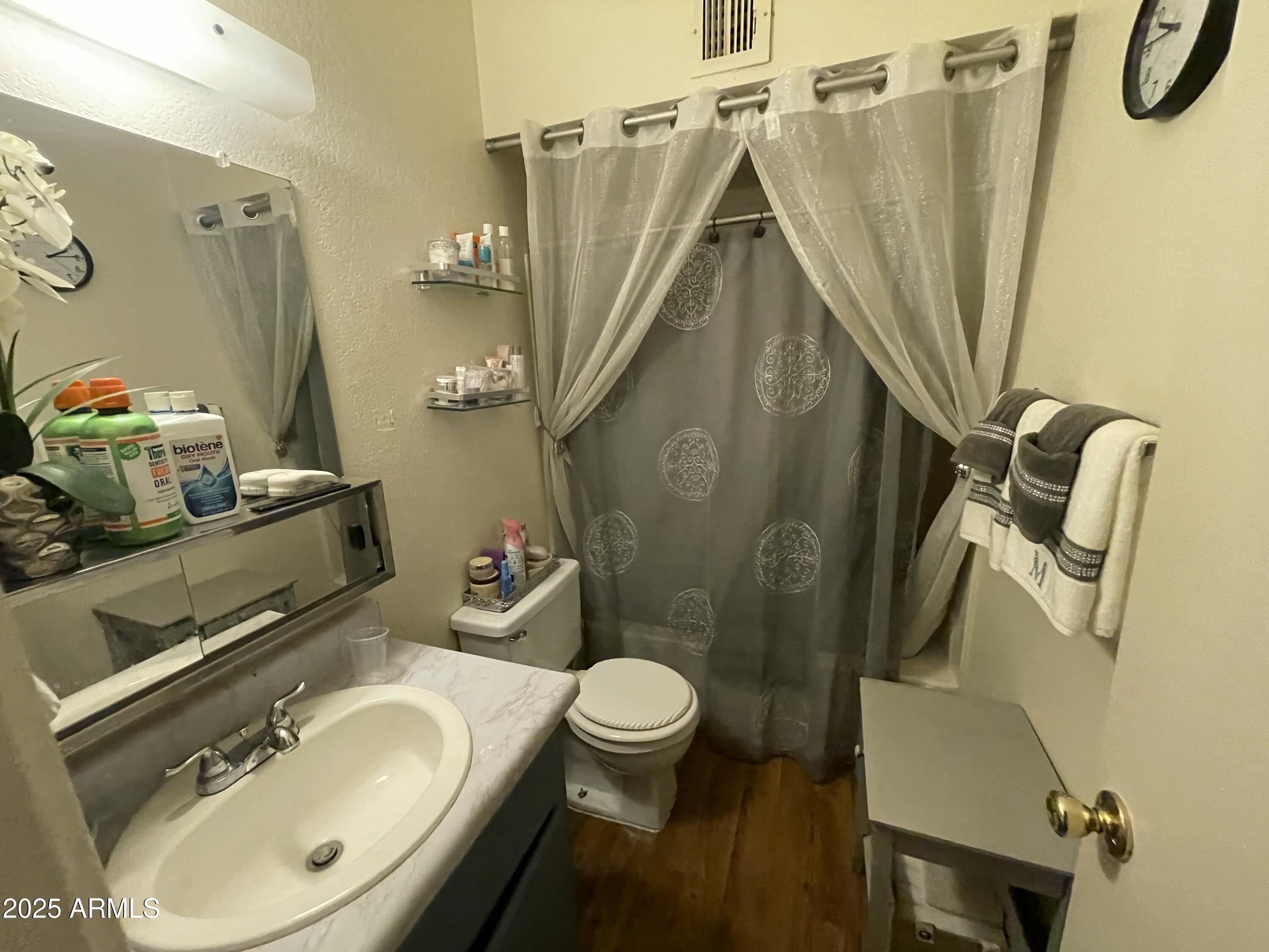 2813 East Monte Cristo Avenue Phoenix, AZ 85032 - Photo 24 of 26 a bathroom with a sink a toilet and shower