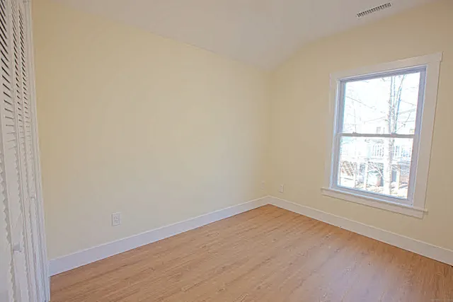 an empty room with a window