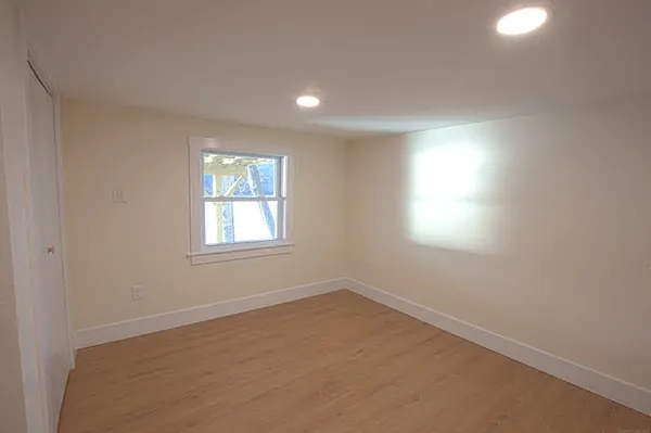 an empty room with a window