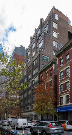 a view of a building with a porch