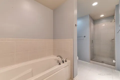 a bathroom with a bathtub