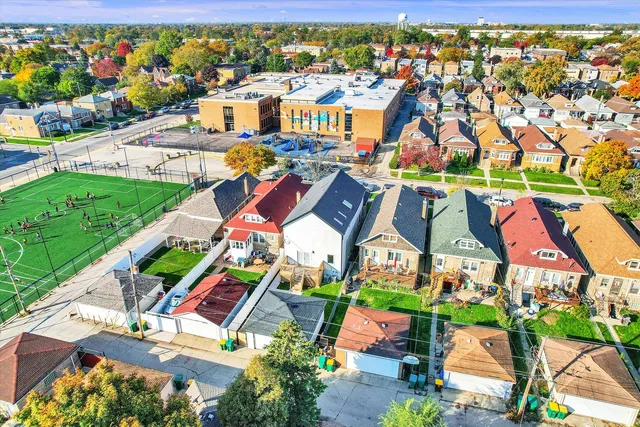 an aerial view of multiple house