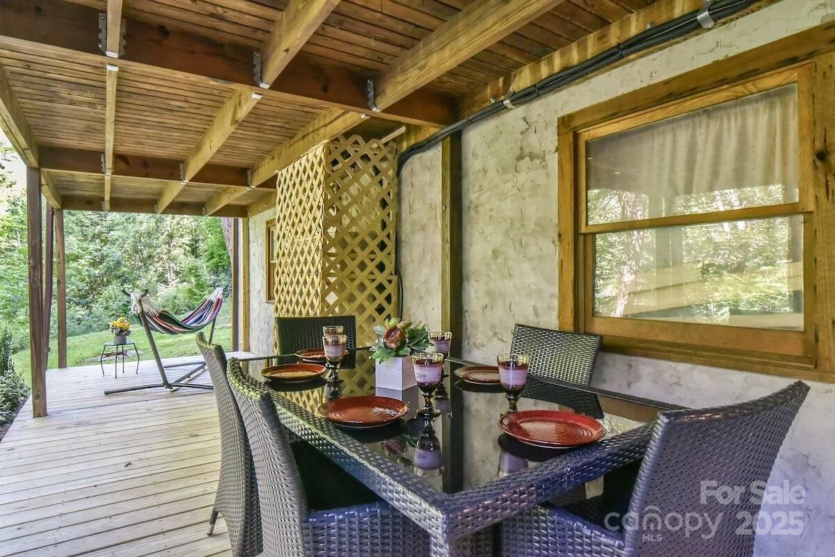 48 Buck Ridge Road Fairview, NC 28730 - Photo 27 of 38 a dining room with furniture and wooden floor