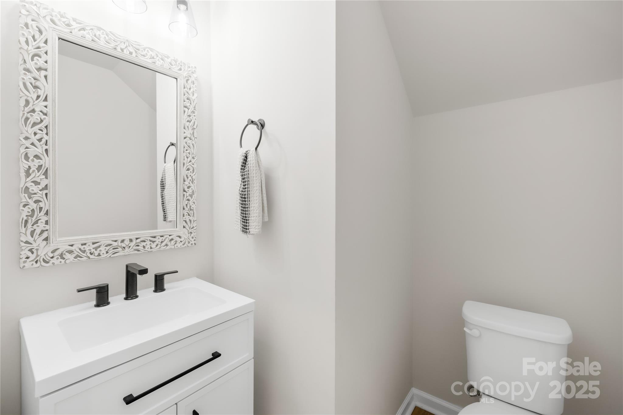 3110 Streamside Drive Davidson, NC 28036 - Photo 20 of 39 a bathroom with a sink a toilet and mirror