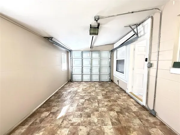 a view of a room with a window