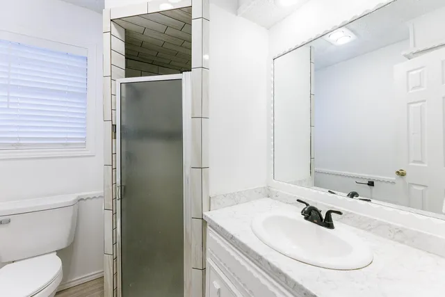 a bathroom with a shower