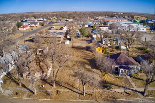 an aerial view of multiple house