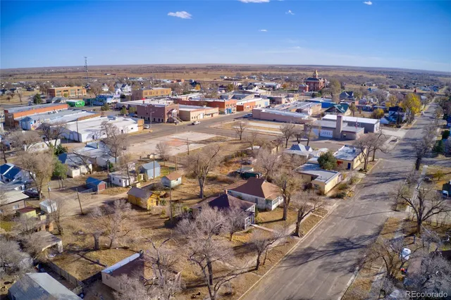 an aerial view of a city