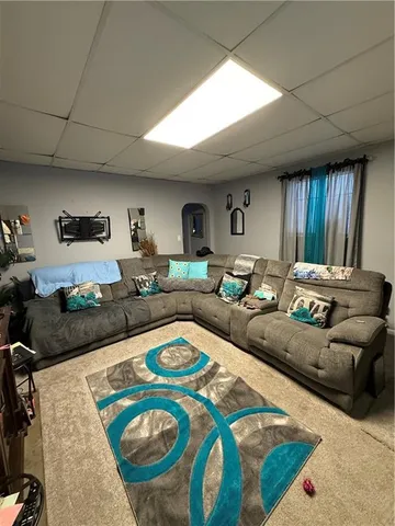 a living room with furniture