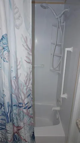 a bathroom with a shower