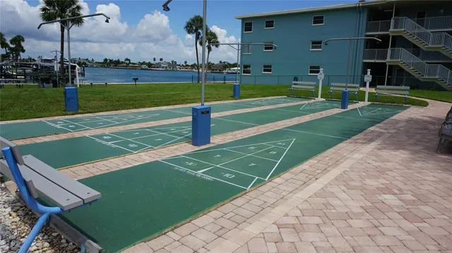 a view of a park with slide