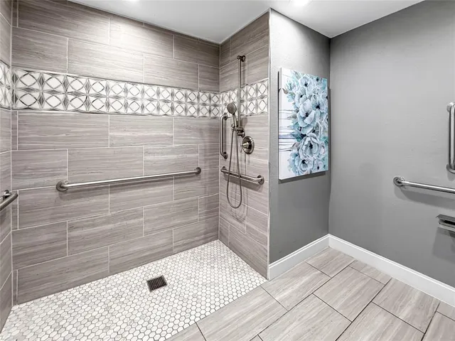 a bathroom with a shower