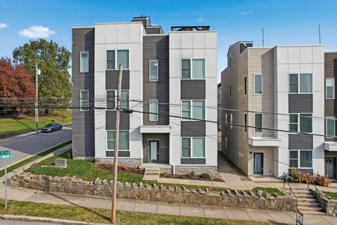 a front view of a building