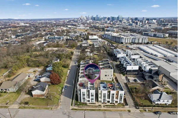an aerial view of multiple house