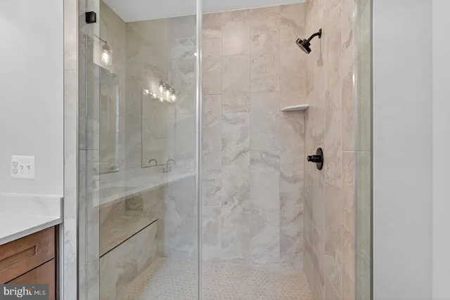 a bathroom with a shower