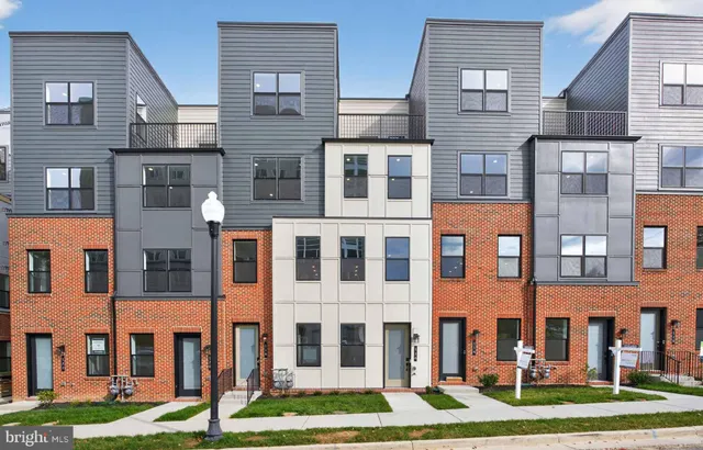 front view of a brick building