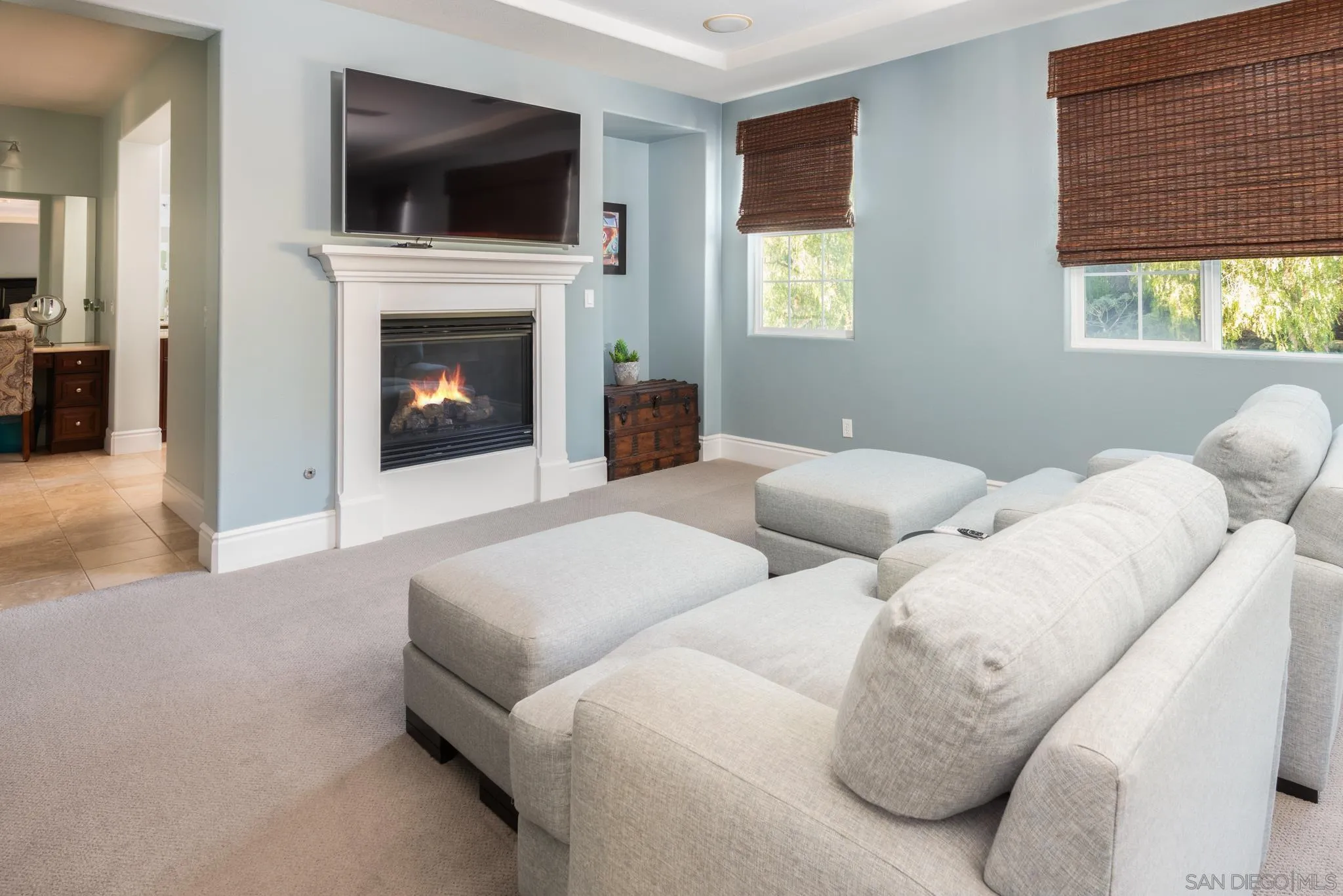 3234 Corte Aliso Carlsbad, CA 92009 - Photo 15 of 44 a living room with furniture fireplace and window