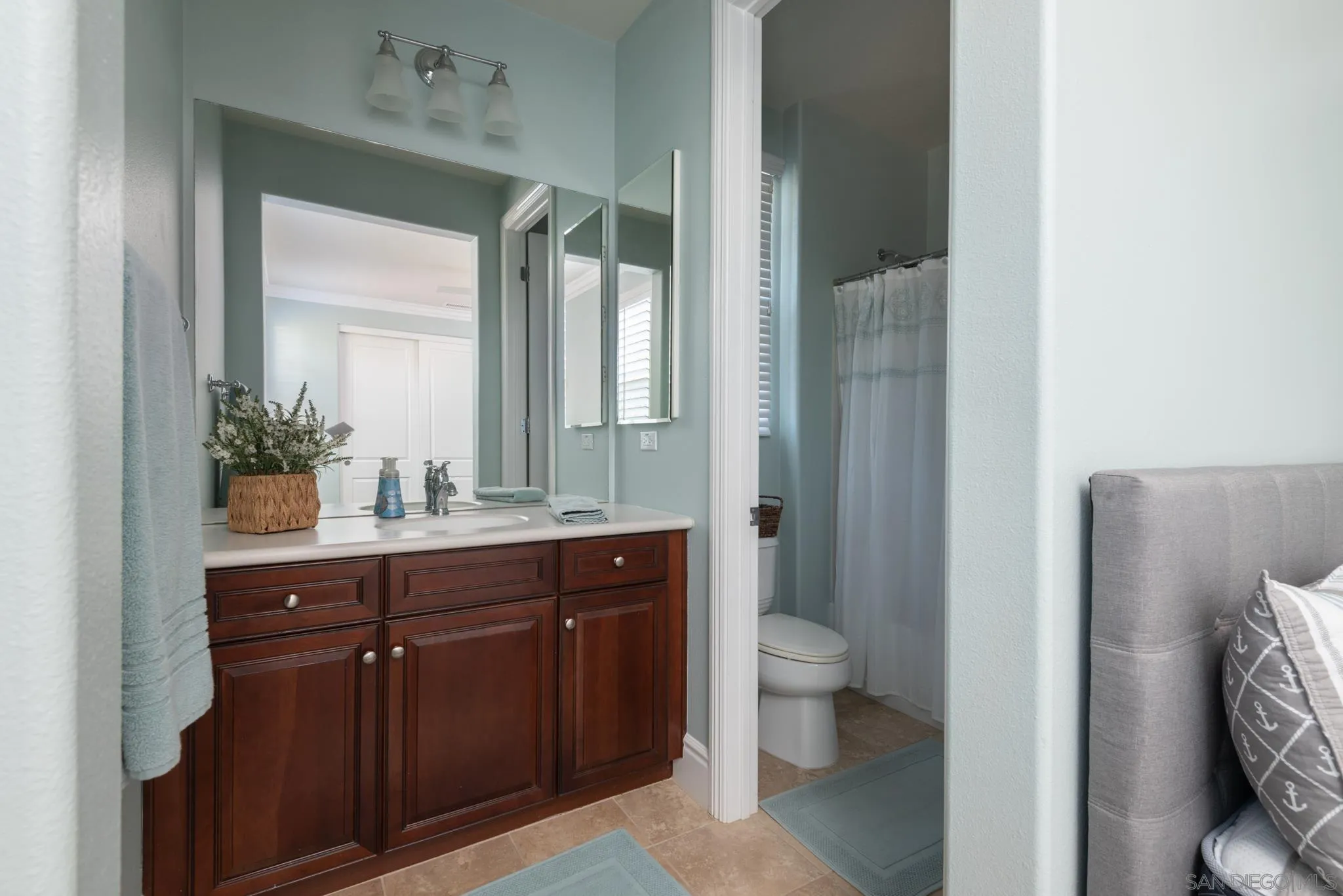 3234 Corte Aliso Carlsbad, CA 92009 - Photo 22 of 44 a view of bathroom with a toilet sink and mirror