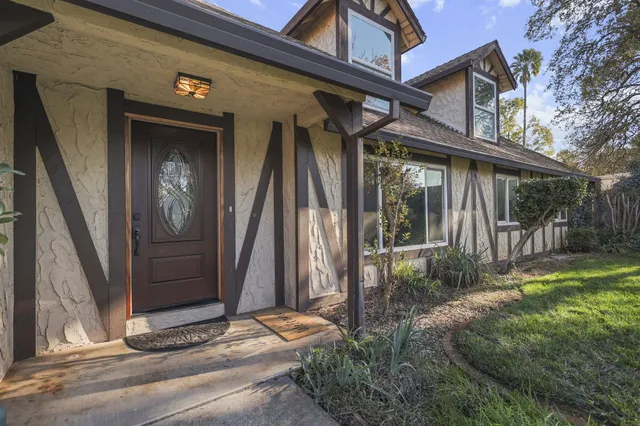 a view of a house with a small porch