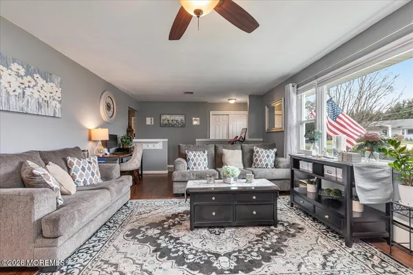 a living room with furniture