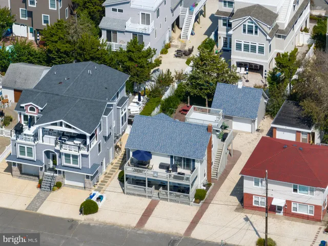 a aerial view of a house with a garden