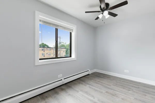 an empty room with a window